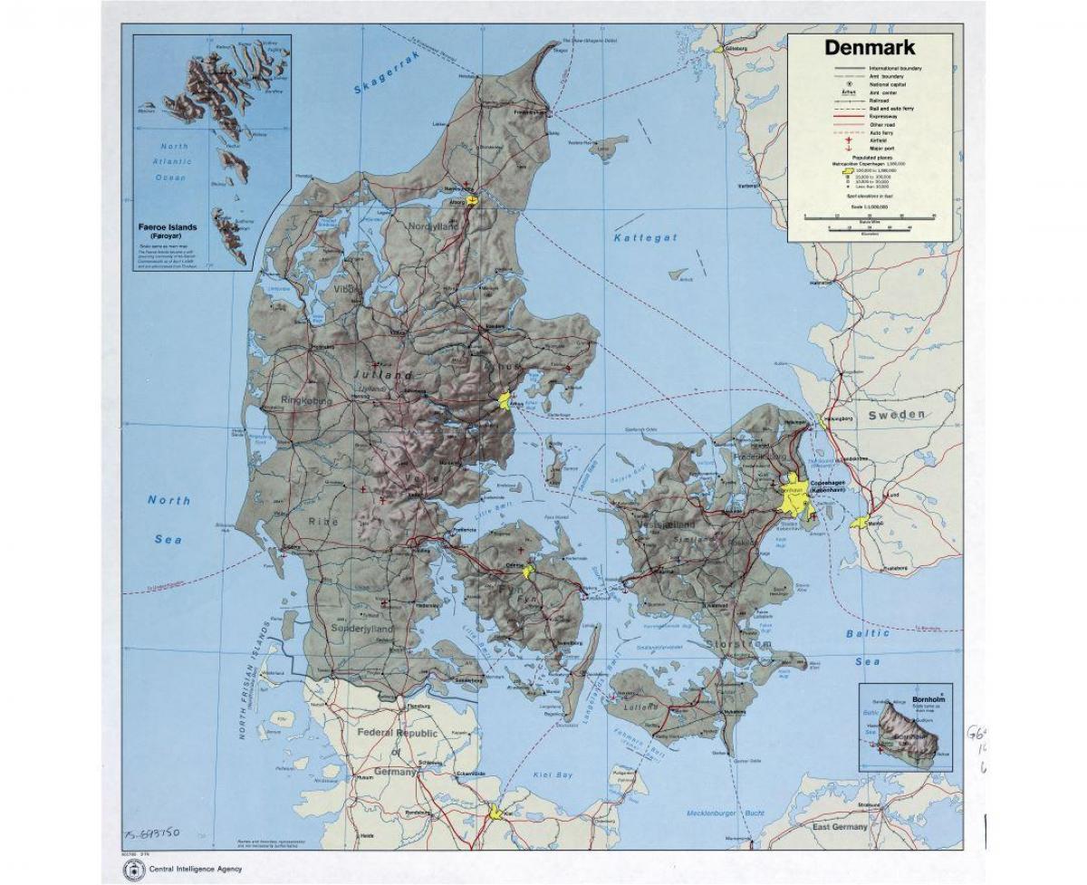 međunarodnog aerodroma u danskoj mapu