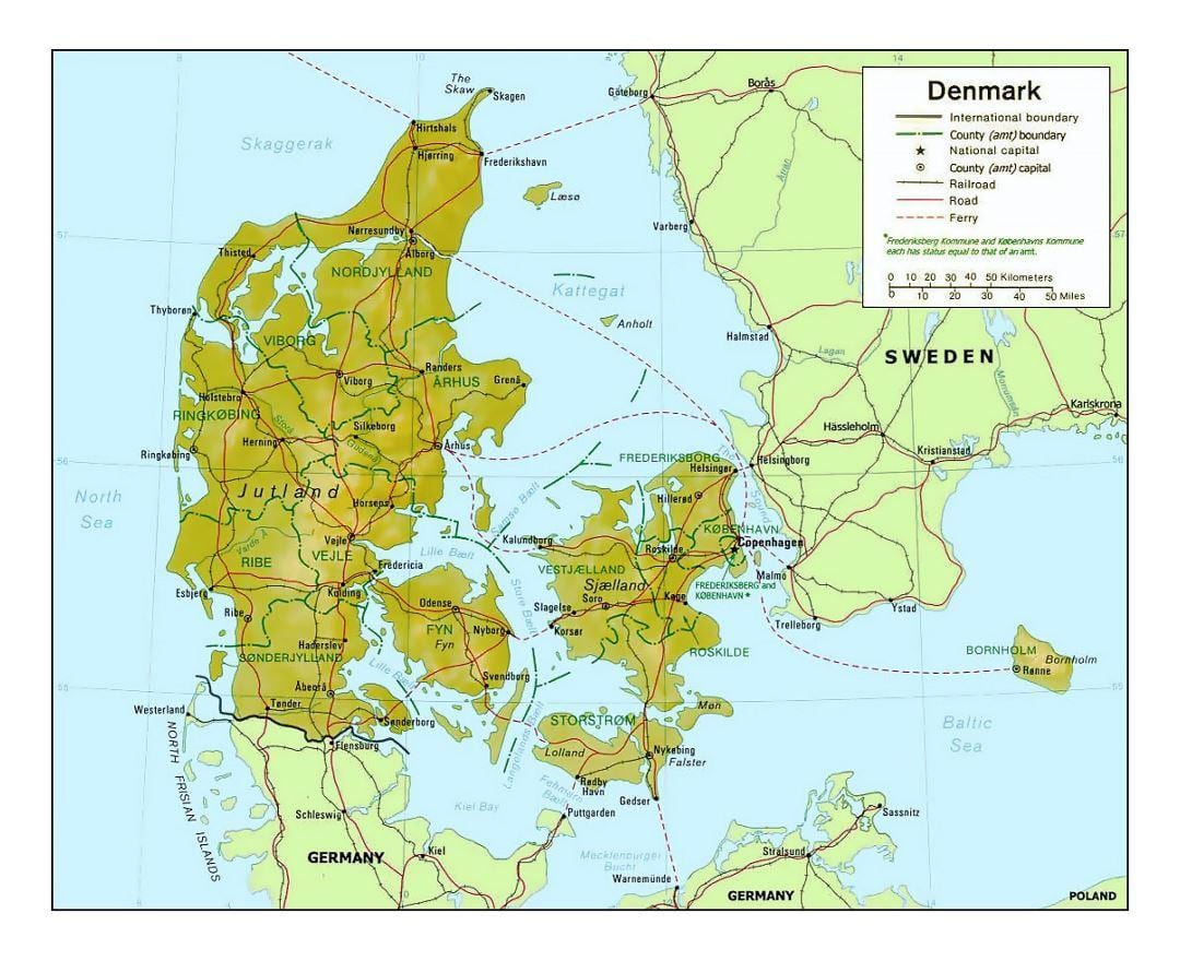 Mapa danska kommune