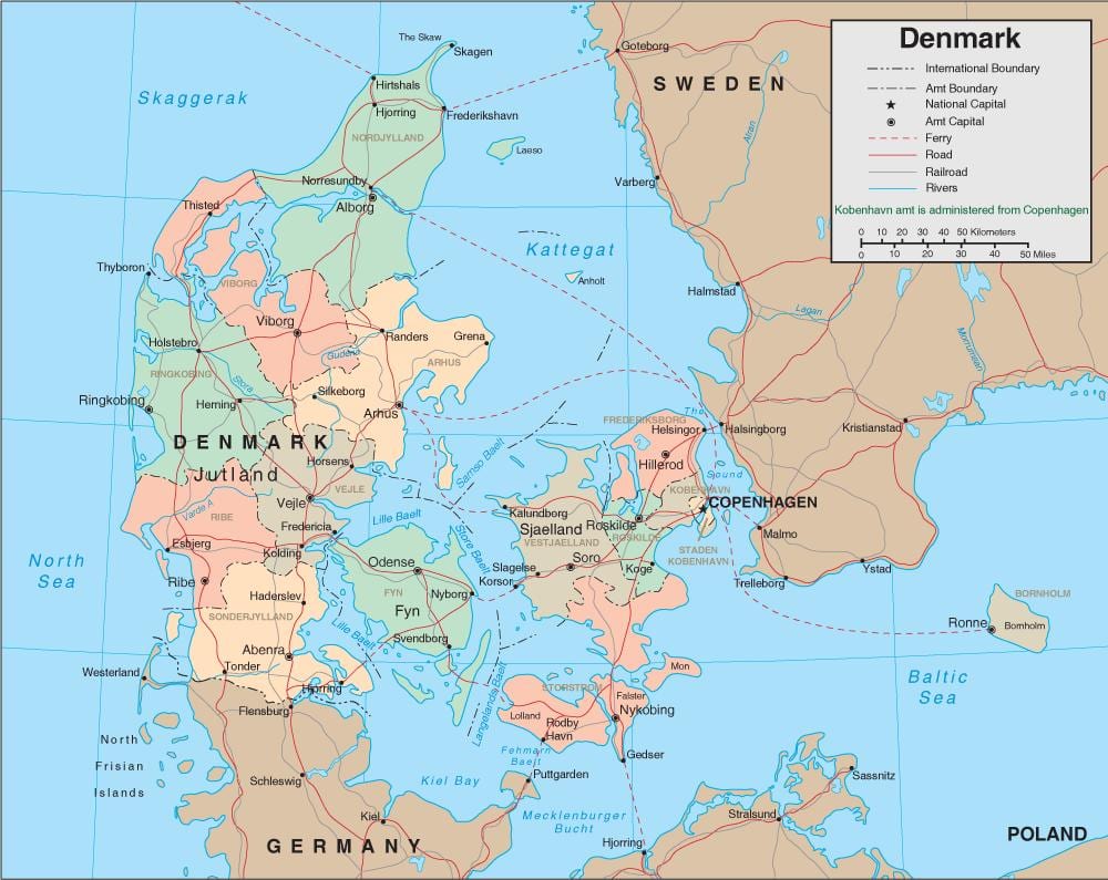Mapa danska reke