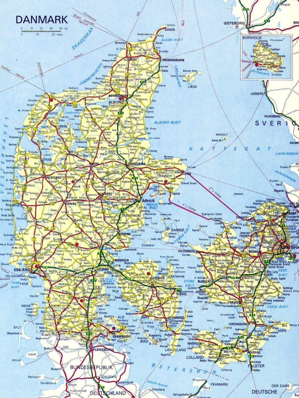 Mapa detaljne danska