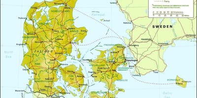 Mapa danska geografiju 