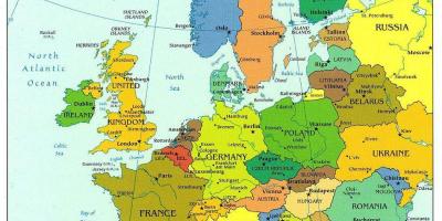Kartu europe pokazuje danska