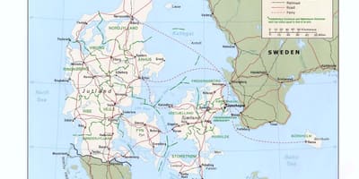 Mapa danska okean odmoru park 