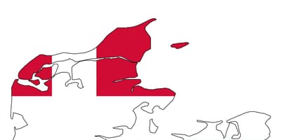 Mapa na danskom zastavom 