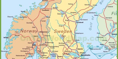 Mapa danskoj i norveške